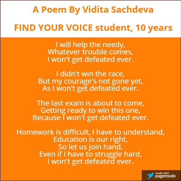 Vidita's poem